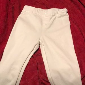 White stretchy pants